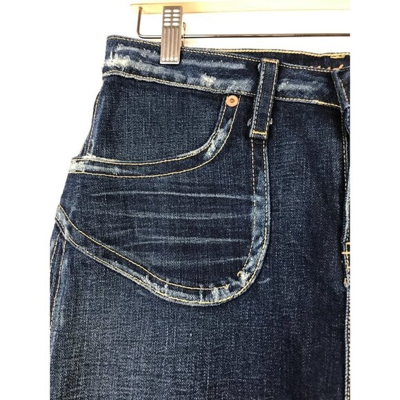 Hudson Dark Wash Distressed Denim Skirt Size 29 - Picture 2 of 8